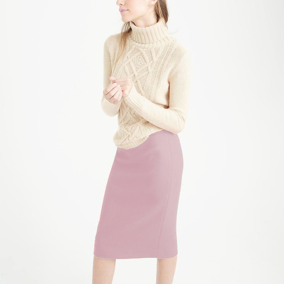 J. Crew Wool No. 2 Pencil Skirt in Heather Pink - Picture 1 of 5